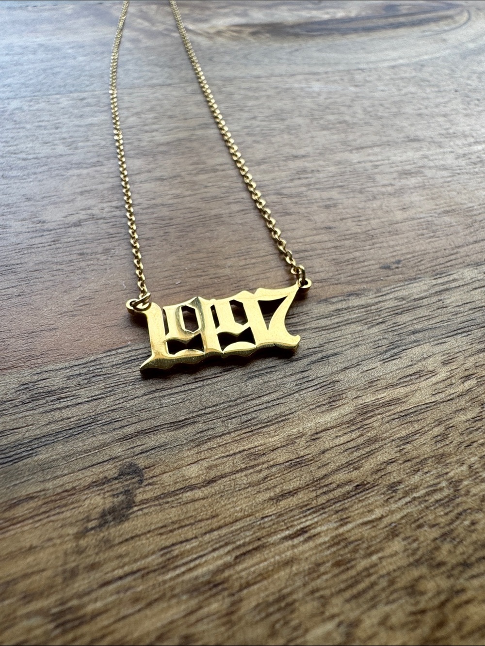 Gold '1997' Number Necklace - Women's Jewelry - Picture 2 of 4